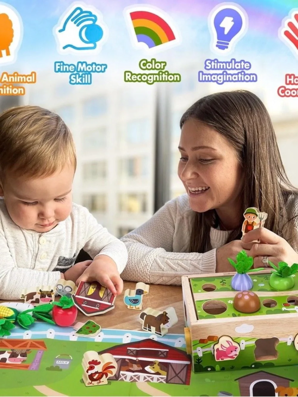NEW - Montessori Wooden Sensory Toddler Toys: educational learning, fine motor
